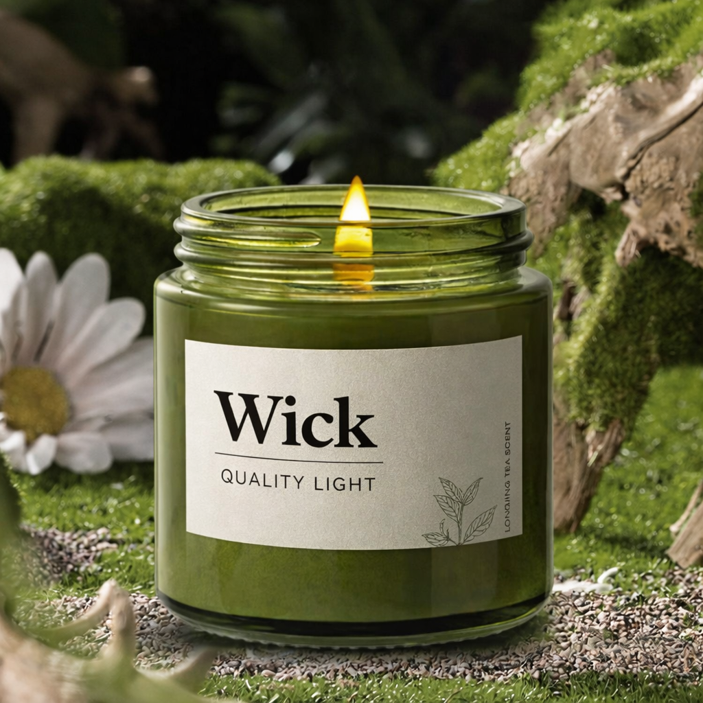 Vintage Green Bottle Soy Wax Scented Candle - Premium Aromatherapy Candle Cup