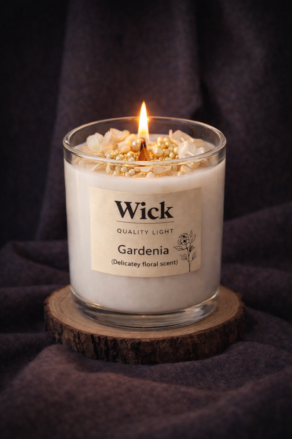 Dried Flowers Decor Romantic Candles